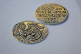MAGIC DRAGON Link Pendant, Green Girl Studio Pewter 40mm Wide, Qty 1, Dark Antique Silver, Motivation Pendant