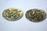 MAGIC DRAGON Link Pendant, Green Girl Studio Pewter 40mm Wide, Qty 1, Dark Antique Silver, Motivation Pendant