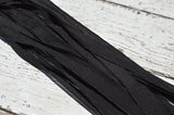 BLACK Silk Ribbons, Qty 5 Hand Dyed Strings, Lovely Soft Wrap Bracelets, Stringing, Jewelry, Bridal Decor, or Hair Bows
