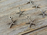 TierraCast Seastar Charm, Star Fish Charms, Starfish Sea Life Charms Antique Silver, Ocean Charms Three Dimensional Tierra Cast, Beach Charm