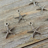 TierraCast Seastar Charm, Star Fish Charms, Starfish Sea Life Charms Antique Silver, Ocean Charms Three Dimensional Tierra Cast, Beach Charm