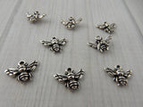 TierraCast BEE CHARMS Antique Silver / Honeybee Charm 15mm Double Sided Honey Bee Charm / Garden Charms / Gift for Crafter /  DIT Gift