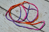 TROPICAL PUNCH Silk Cords Hand Dyed Silk 2-3mm, Hand Sewn Strings, Qty 1 to 25 Jewelry Making Craft Cord, Multi Colors Pink Orange Lilac Red