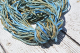 Sea Breeze Silk Cords Hand Dyed Silk Cords, Hand Sewn Strings, Qty 1 to 25 Cords 2-3mm Jewelry Making Craft Cord, Blue, Tan, Green, Brown