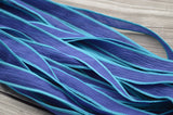 INDIGO WAVES Silk Ribbons, Qty 5, Crinkle Silk Ribbon, Hand Dyed Silk Wraps, Blue Ribbons, Great for Jewelry Making and Crafts