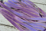 Lavender Fields, Hand Dyed Silk Ribbons, Qty 5 Crinkle Silk Ribbon Strings Purple Lavender Lilac, Wrap Bracelets, Bridal Flower Bouquet Trim