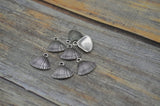 Shell Charms, TierraCast Antique Silver, Qty 4 to 20, Beach Charms, Ocean Charms, Yoga Meditaton Bracelet Charms