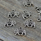 Silver Elephant Charms, TierraCast Gita Elephant Pendants, Antique Silver, Double Sided Charms 14mm x 12mm  Tierra Cast Elephant Charm Drops