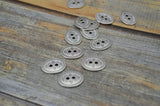 TierraCast TRIBAL Buttons Antique Silver Button, 19mm x 14mm Qty 4 to 20, Great for Leather Wrap Clasps