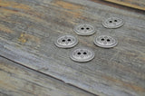 TierraCast TRIBAL Buttons Antique Silver Button, 19mm x 14mm Qty 4 to 20, Great for Leather Wrap Clasps