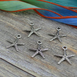 TierraCast Seastar Charm, Star Fish Charms, Starfish Sea Life Charms Antique Silver, Ocean Charms Three Dimensional Tierra Cast, Beach Charm