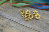 Apple Blossom Buttons, TierraCast Antique Gold Metal, 16mm Qty 4 to 20, Flower Buttons, Jewelry Findings Leather Wrap Bracelet Flower Clasps