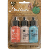 French Riviera Vintaj Patina Kit, Metal Patina Paint Kit by Ranger Ink Coral Sandstone and Turquoise Paint Colors