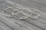 TierraCast Wire Bracelet, Adustable Silver Charm Bracelet, Qty 1 to 5, Tierra Cast Bangle Blank, Findings For Personalized Jewelry