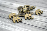 GOOD LUCK ELEPHANT Metal Buttons, Qty 4 to 24, Antique Brass Button, 20mm Great for Leather Wrap Clasps and Clothing, Elephant Button