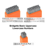 ImpressArt Basic BRIDGETTE Uppercase, Lowercase and Numbers 3mm Metal Stamp Set, Alphabet Economy Kit, Hand Stamping Tool