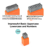 ImpressArt BASIC Uppercase, Lowercase and Numbers Metal Stamp Set, 1/16", Sans Serif Economy Alphabet Stamping Kit, 1.5mm Jewelry M