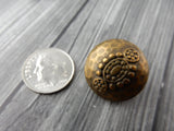 Hammered Tribal Buttons, Antique Brass Metal Button, 20mm Qty 4 , Bali Style, Great for Leather Wrap Clasps or Clothing