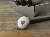 HEART with SWIRLY LINES Metal Stamp, 5mm, Hand Stamping, Metal Stamping Tool for Metal Jewelry Works with Metal, Wood, Clay and Leather