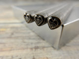 HEART with SWIRLY LINES Metal Stamp, 5mm, Hand Stamping, Metal Stamping Tool for Metal Jewelry Works with Metal, Wood, Clay and Leather