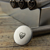 HEART with SWIRLY LINES Metal Stamp, 5mm, Hand Stamping, Metal Stamping Tool for Metal Jewelry Works with Metal, Wood, Clay and Leather