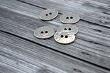 TierraCast DISTRESSED OVAL Buttons / Two Hole Metal Buttons / White Brass / 19mm Qty 4 to 20 / Great for Leather Wrap Clasps / Silver