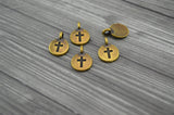 TierraCast Cross Charms, Antique Brass Pendants Tierra Cast Tiny Bronze Cross Charm Drops, Qty 4 to 20, Yoga Meditaton Wrap