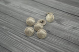 BUFFALO Nickel Metal Buttons 3/8" Antique Silver, Nickel Reproduction Tiny Shank Back Button, Qty 4 or 8, Buffalo Head 11mm