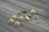 BUFFALO Nickel Metal Buttons 3/8" Antique Silver, Nickel Reproduction Tiny Shank Back Button, Qty 4 or 8, Buffalo Head 11mm