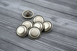 CLASSIC RINGS, Antique Silver, Metal Buttons, 3/4" 18mm, Qty 4 to 8, Traditional Blazer Button Great Clothing, Leather Wrap Clasp or Jewelry