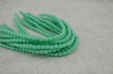 TURQUOISE GREEN 4mm Faceted Round Czech Glass Beads Qty 50 /Opaque Aqua Firepolished Small Czech Beads