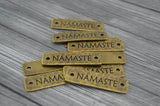 TierraCast NAMASTE Bracelet Bar Connecter Links Pendant Focal Antique Brass Rivetable, Stampable Back, Bronze, Leather Bracelet Supplies Bar