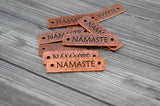 TierraCast NAMASTE Bracelet Bar Connecter Links Pendant Focal Antique Copper Rivetable, Stampable Back, Leather Bracelet Supplies Bar