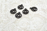 TierraCast RECOVERY Charms, Recovery Symbol Drop Pendants, Black Oxide, Qty 4 to 20, Tierra Cast, Reversible Gunmetal Gray