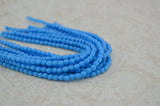 TURQUOISE BLUE 4mm Faceted Round Czech Glass Beads Qty 50 /Full Strand /Opaque Aqua Firepolished Small Spacer Bead