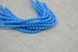 TURQUOISE BLUE 4mm Faceted Round Czech Glass Beads Qty 50 /Full Strand /Opaque Aqua Firepolished Small Spacer Bead