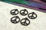 TierraCast Peace Charms, Peace Sign Pendants, 1" Large Drops 27mm Qty 4 to 20 Black Oxide Charms Tierra Cast Retro 70s Charms Gunmetal Gray