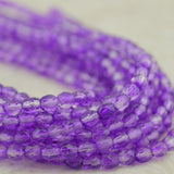 COATED SUGAR PLUM Faceted Round /4mm Fire Polished Czech Glass Beads Qty 50 /Transparent Amethyst Purple Firepolished Czech Beads