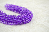 COATED SUGAR PLUM Faceted Round /4mm Fire Polished Czech Glass Beads Qty 50 /Transparent Amethyst Purple Firepolished Czech Beads