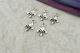 TierraCast FLEUR de Lis charms - 19mm tall pendant drops in antique silver - Tierra Cast flower charm - French Lily drop