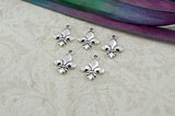 TierraCast FLEUR de Lis charms - 19mm tall pendant drops in antique silver - Tierra Cast flower charm - French Lily drop