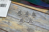 HAMSA HANDS Charms, TierraCast Antique Silver, Qty 4, Hand of Miriam Charm Drops, 21mm Yoga Meditaton Charms