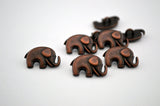 GOOD LUCK ELEPHANT Metal Buttons, Qty 4 to 24, Antique Copper Button, 20mm Great for Leather Wrap Clasps and Clothing, Elephant Button