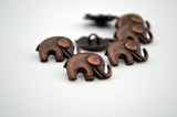 GOOD LUCK ELEPHANT Metal Buttons, Qty 4 to 24, Antique Copper Button, 20mm Great for Leather Wrap Clasps and Clothing, Elephant Button