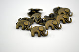 GOOD LUCK ELEPHANT Metal Buttons, Qty 4 to 24, Antique Brass Button, 20mm Great for Leather Wrap Clasps and Clothing, Elephant Button