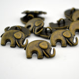 GOOD LUCK ELEPHANT Metal Buttons, Qty 4 to 24, Antique Brass Button, 20mm Great for Leather Wrap Clasps and Clothing, Elephant Button