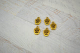 TierraCast SUGAR SKULL Charms, Antique Gold, Qty 4 to 20 Day of the Dead or Halloween Gothic Charms Tierra Cast