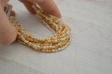 MILKY JONQUIL CELSIAN 3mm Faceted Round Beads / Czech Glass Beads /Firepolished Round /Qty 50 Small Yellow Bead