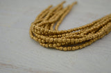 Faceted MATTE METALLIC FLAX Czech Glass Round Beads 3mm Qty 50 Soft Gold, Firepolished Small