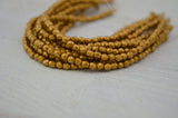 Matte Metallic Gold /GOLDENROD 3mm Faceted Round /Czech Glass Beads /Qty 50 Soft Antique Gold /Firepolished Small